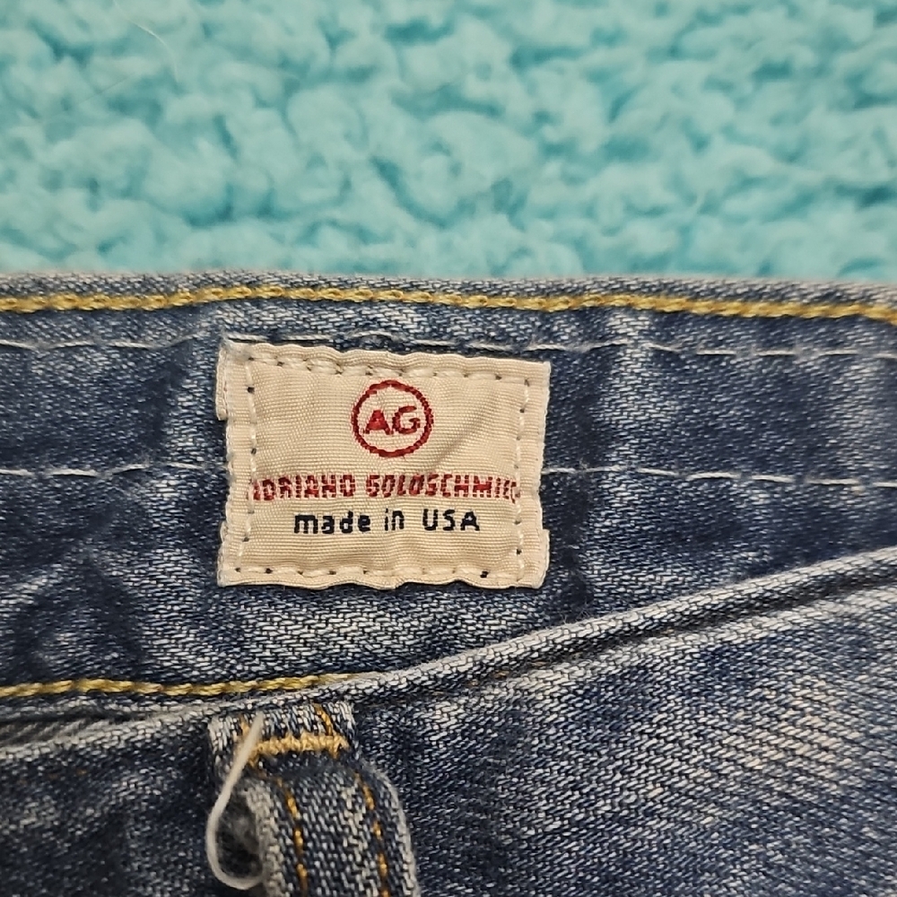 ⚜️2 Pair AG Adriano Goldschmied Distressed Blue Boyfriend Jeans - Picture 7 of 11
